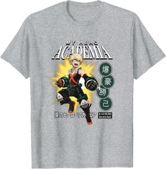 Katsuki Bakugo Burst with Icons Anime T-Shirt