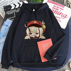 Unisex Cute Game Graphic Print Loose Hoodie