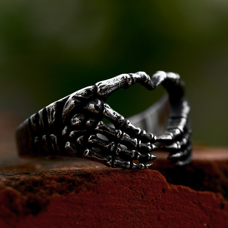 Skeleton Hand Bones Goth Ring – TTAesthetic