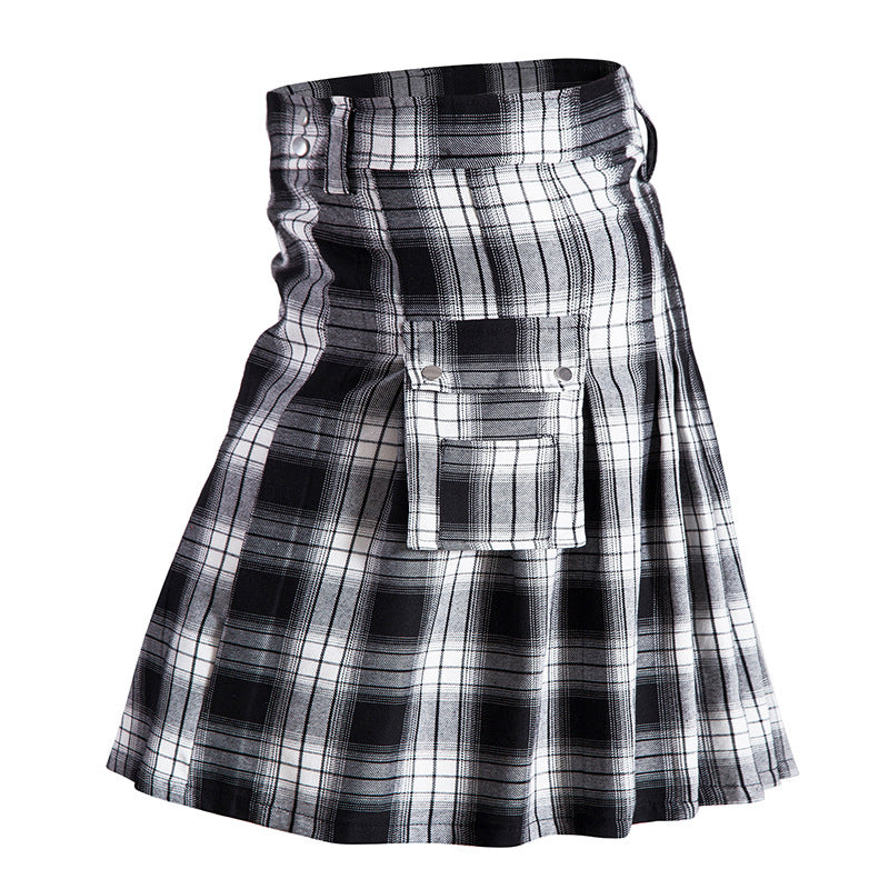 Scottish Style Unisex Traditional Plaid Short Skirt