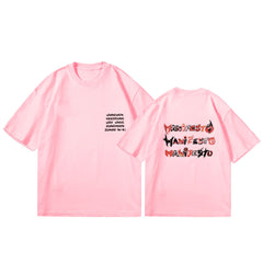 Trendy Maifesto Letter Summer T-shirt