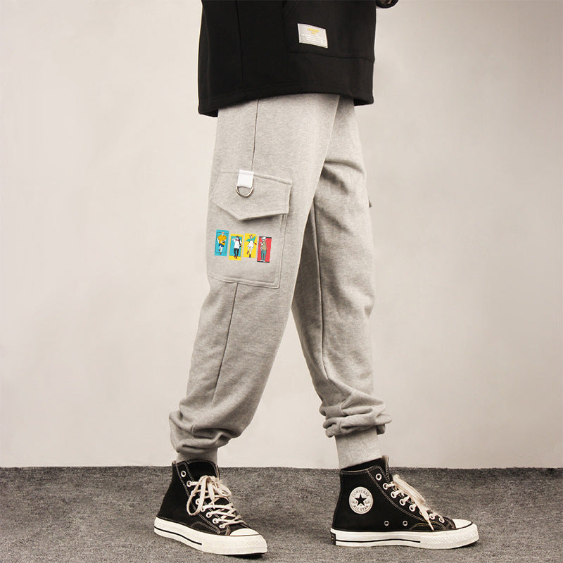 Unisex Anime Logo Sports Casual Pants