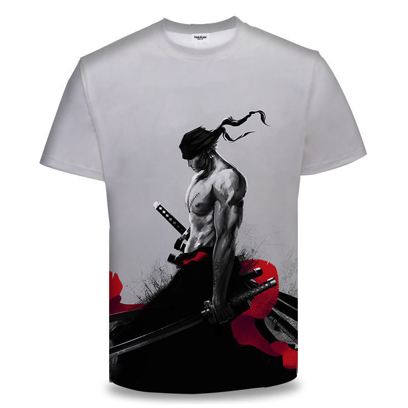 Men's Anime Digital Print Short-sleeved T-shirt