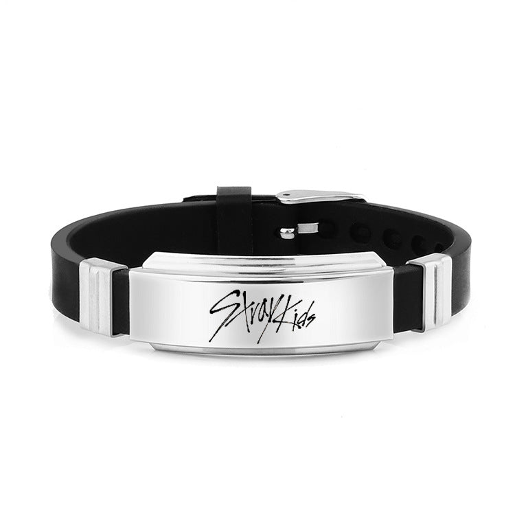 KPOP Fashion Stainless Steel Logo Bracelet