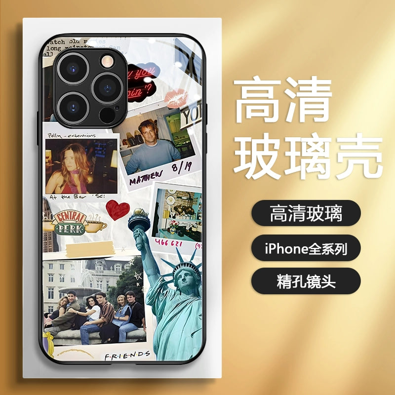 Creative Friends Glass IPhone Case