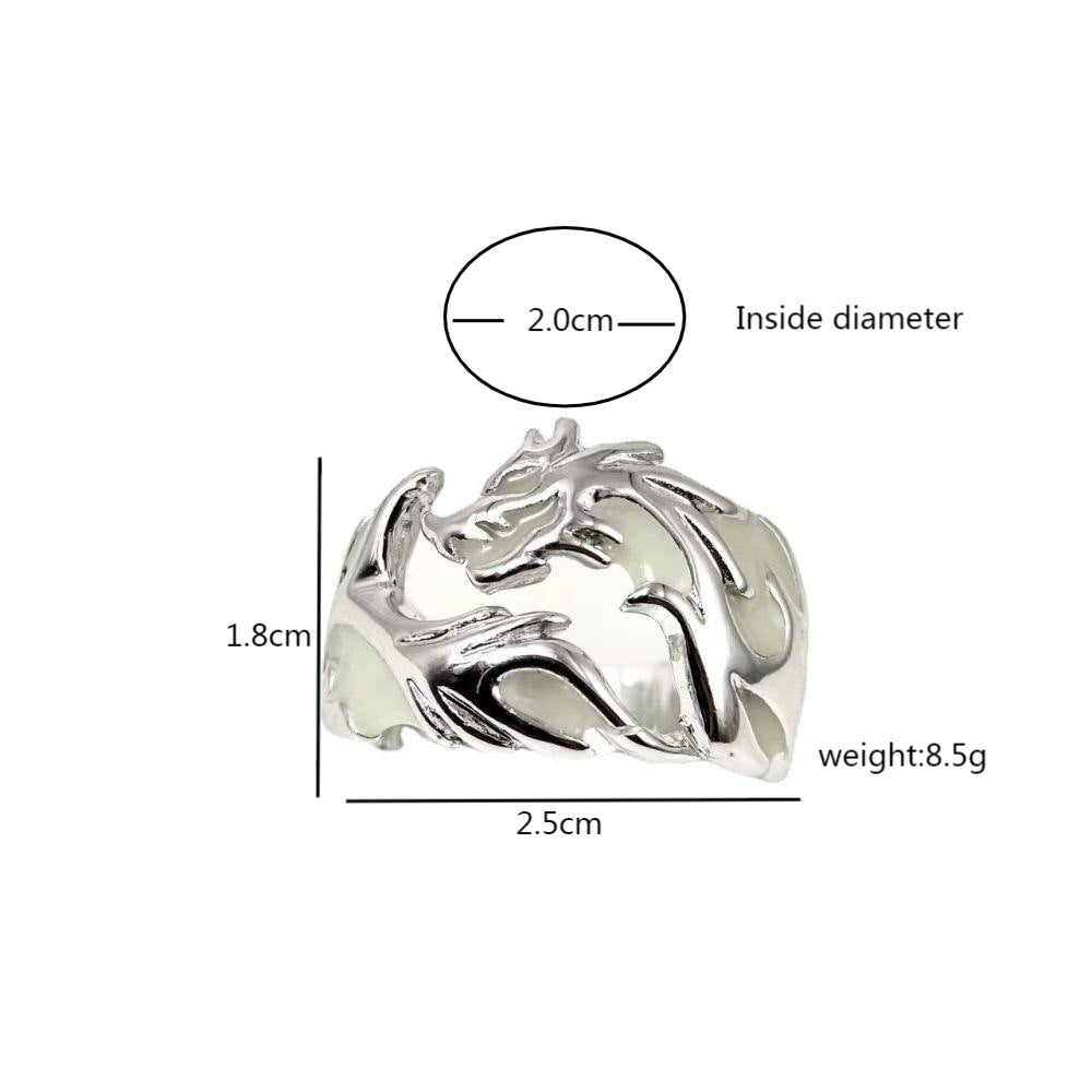 Creative Luminous Dragon Retro Men's Rings