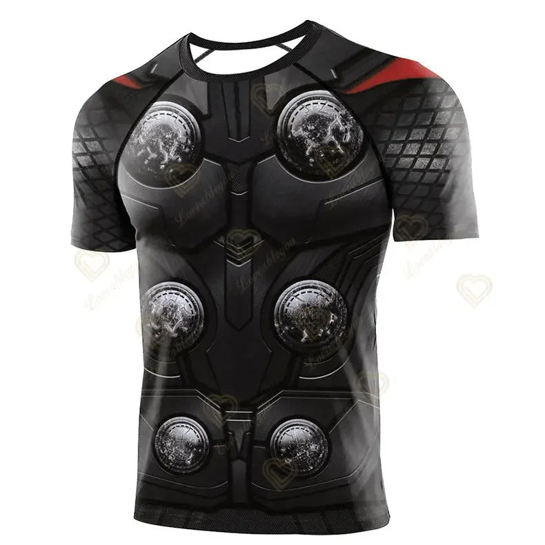 Superhero Cosplay Digital Print Short Sleeve Shirt