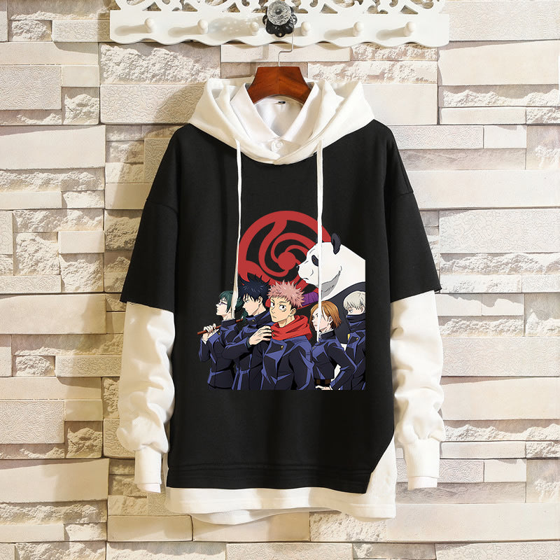 Unisex Anime Pattern Pullover Loose Hoodie