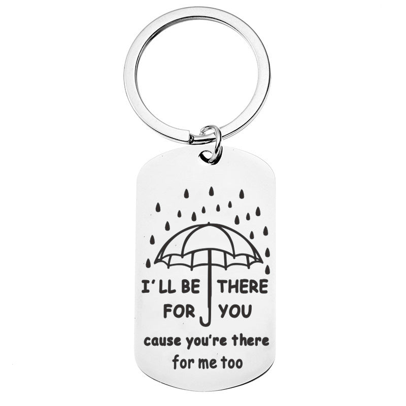 I'll Be There for You Couple Stainless Steel Keyring