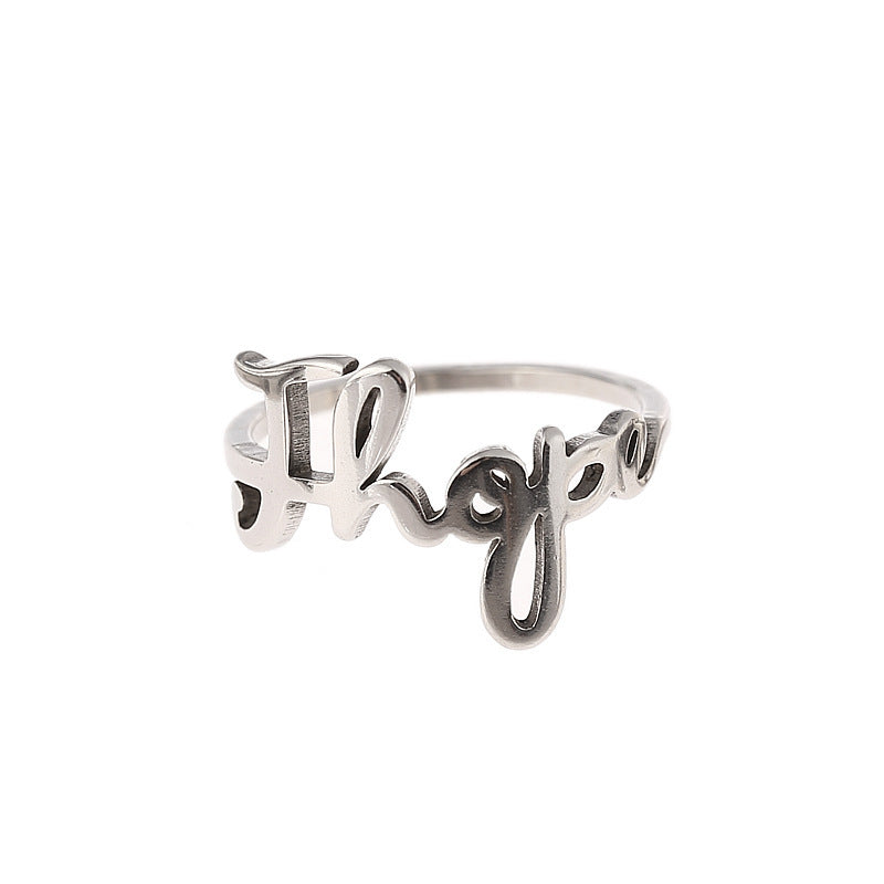 Chic Titanium Steel Kpop Logo Ring