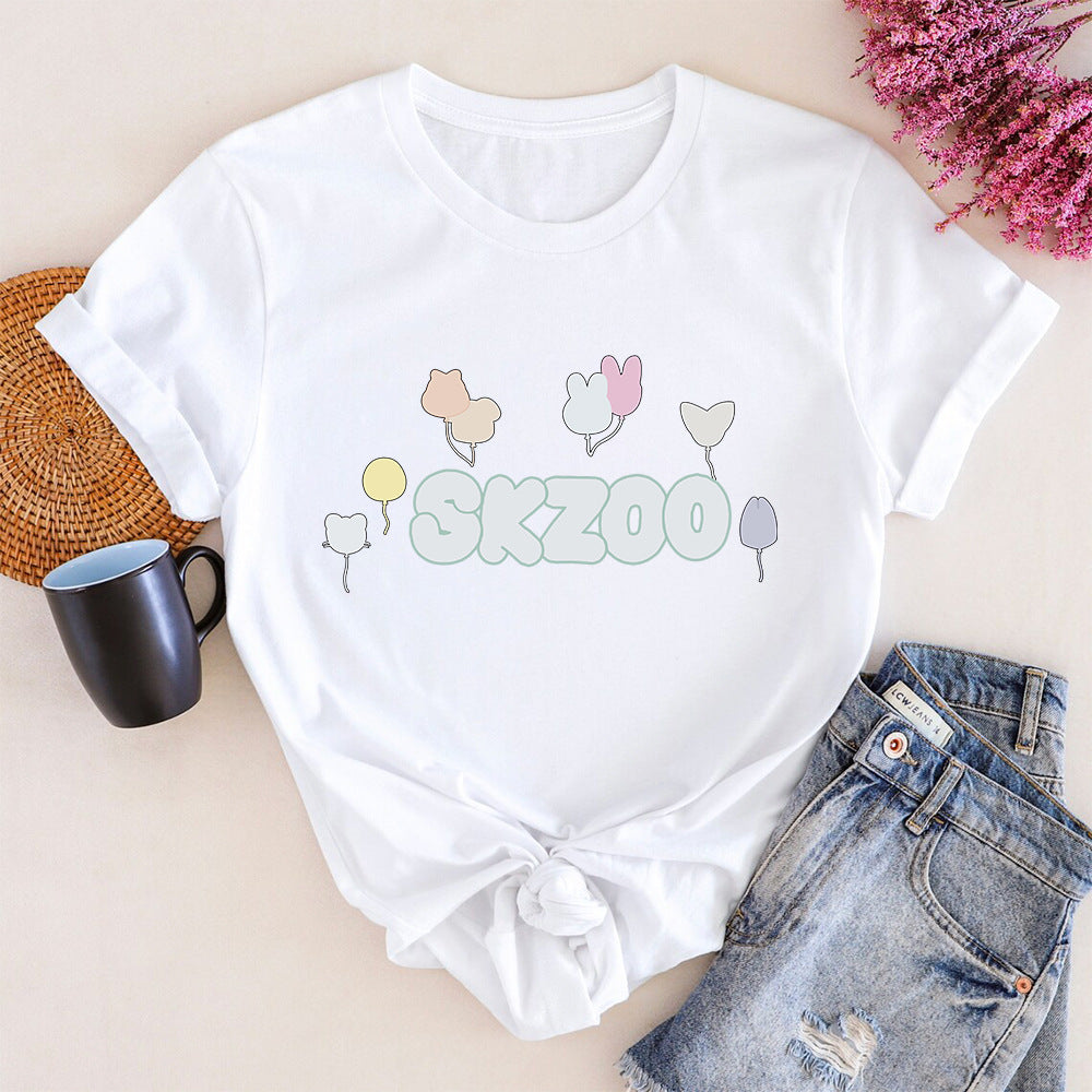 Cute Kpop Cartoon Short-sleeved T-shirt