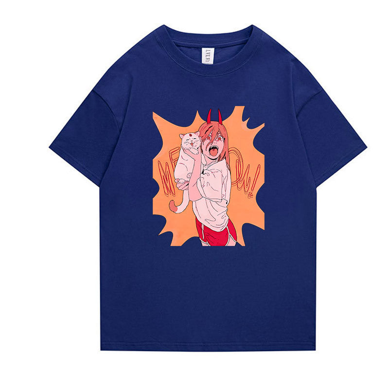 Unisex Anime Graphic Print Short-sleeved T-shirt