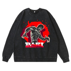 Unisex Vintage Baki Hanma Crew Neck Sweatshirt