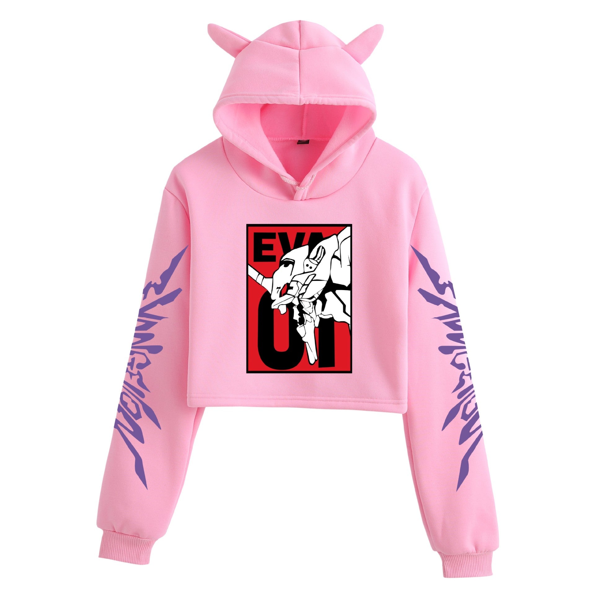 Women's Eva Sexy Cat Ears Crop Hoodie