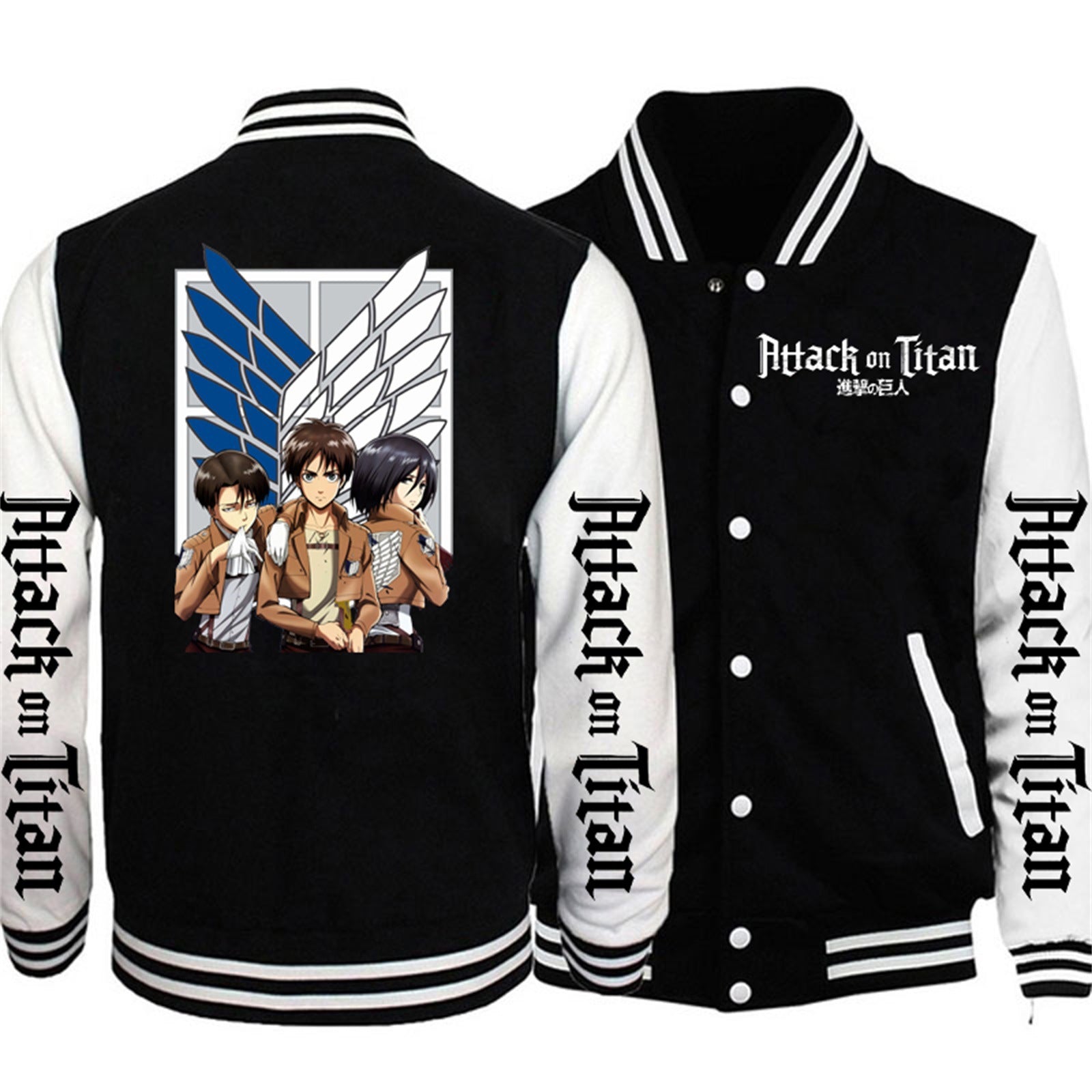 Unisex Casual Anime Print Baseball Jacket