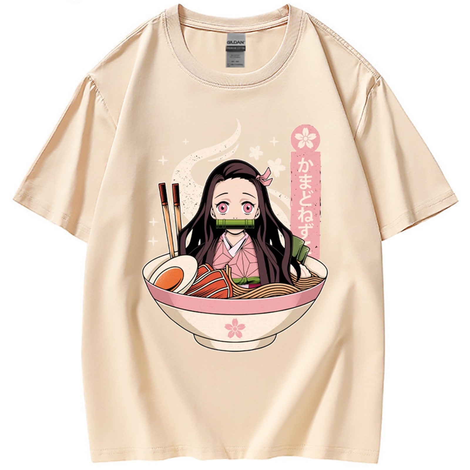 Unisex Anime Printed Crew Neck Loose T-Shirt