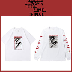 Kpop Graphic Print Cotton Long-sleeved T-shirt