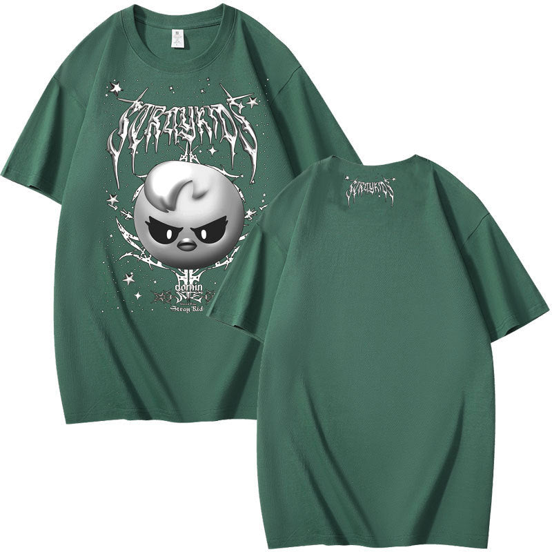 Evil Bbokari Print Cotton Short-sleeved T-shirt
