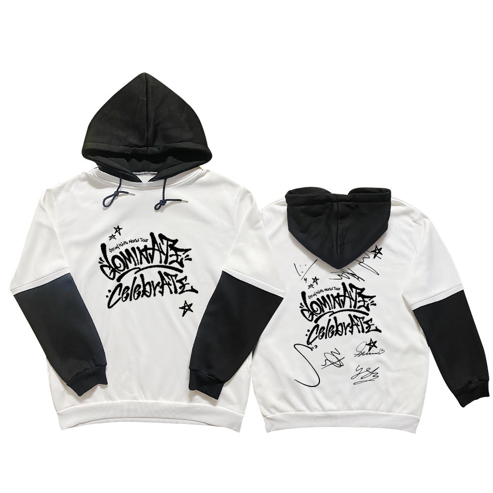 SKZ DominATE Black and White Sleeves Hoodie
