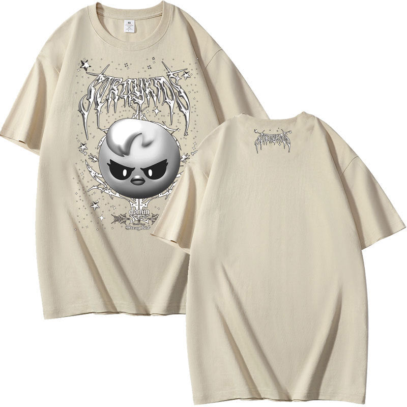 Evil Bbokari Print Cotton Short-sleeved T-shirt