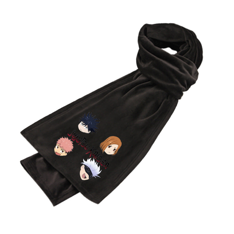 Anime Double-sided Mink Velvet Warm Scarf