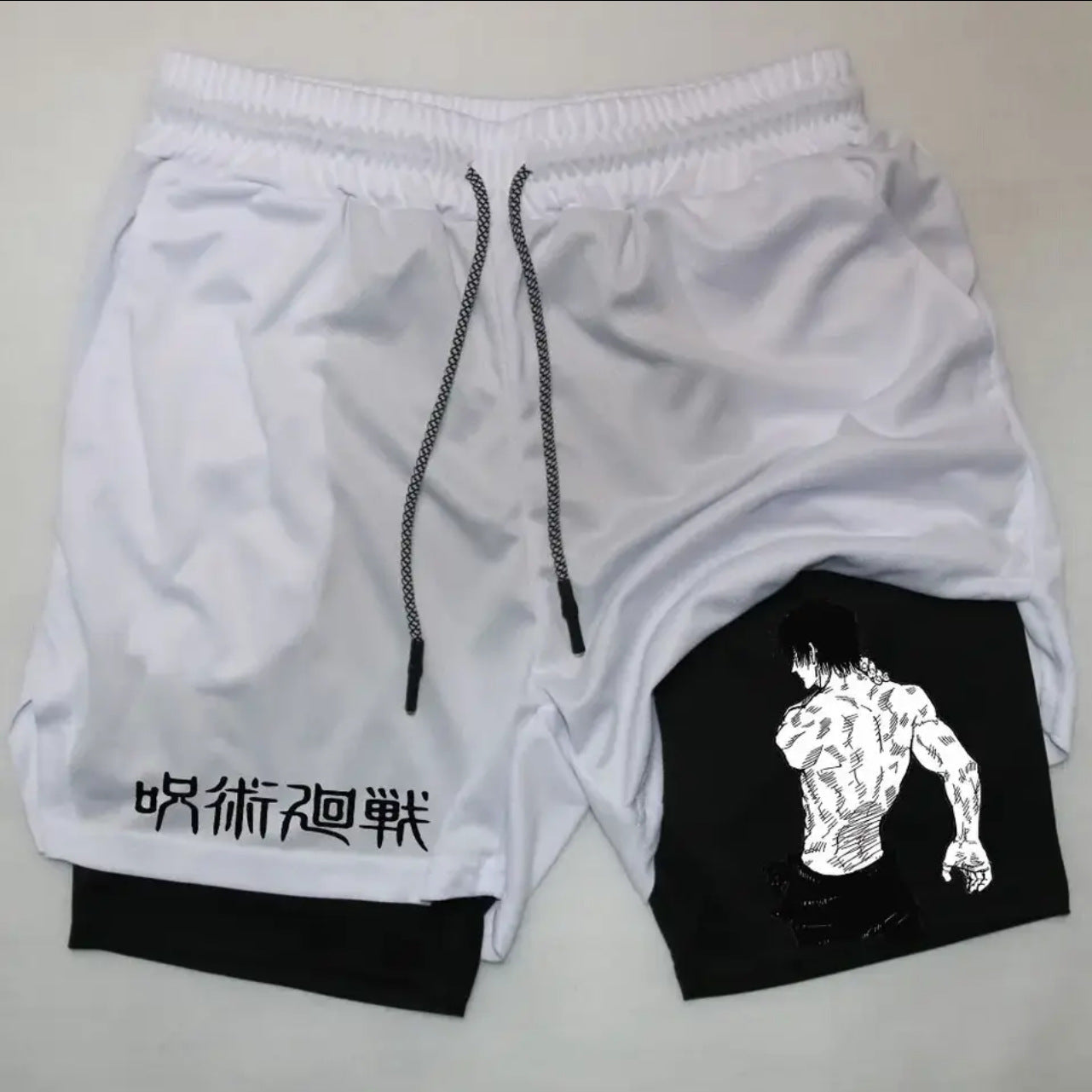 Anime Printed Double-layer Fitness Casual Shorts