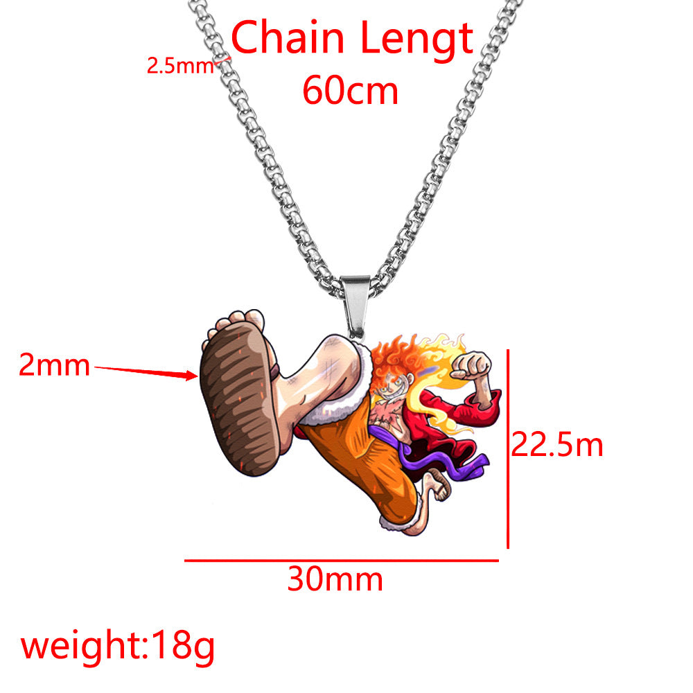 Luffy Wanted Printed Dog Tag Necklace