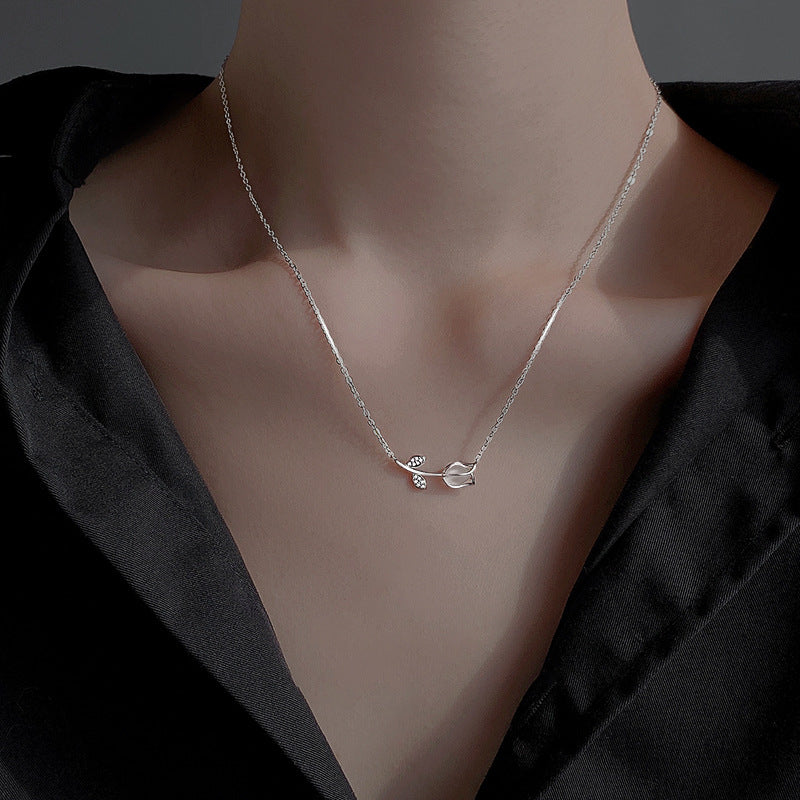 S925 Silver Tulip Necklace