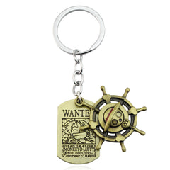 Luffy Straw Hat Wanted Tag Keychain