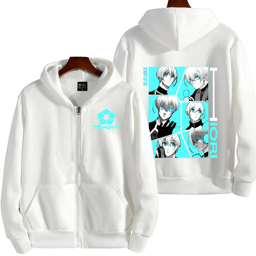 Unisex Anime Printed Zip Up Hoodie