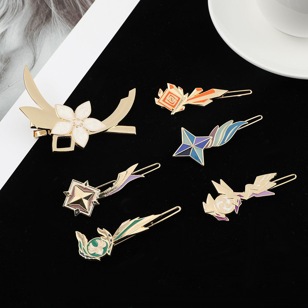 Cartoon Game Badge Hairpin Clip Set