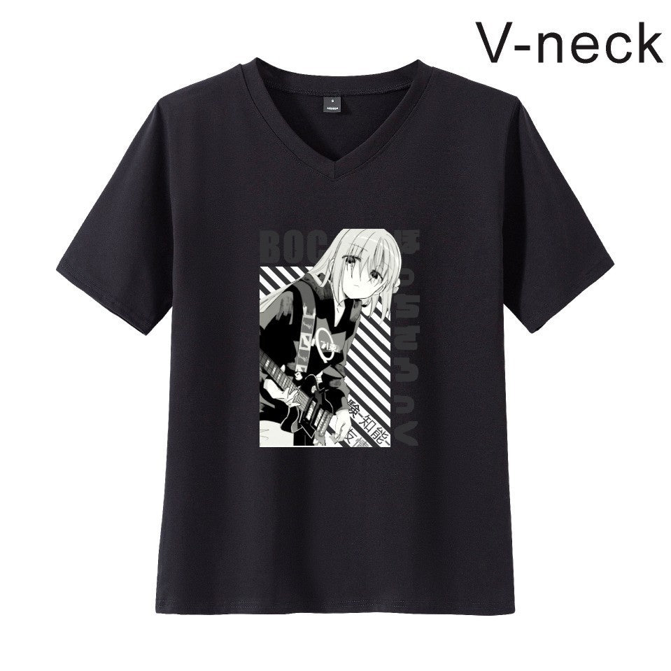 BOCCHI Anime V-neck Short-sleeved T-shirt