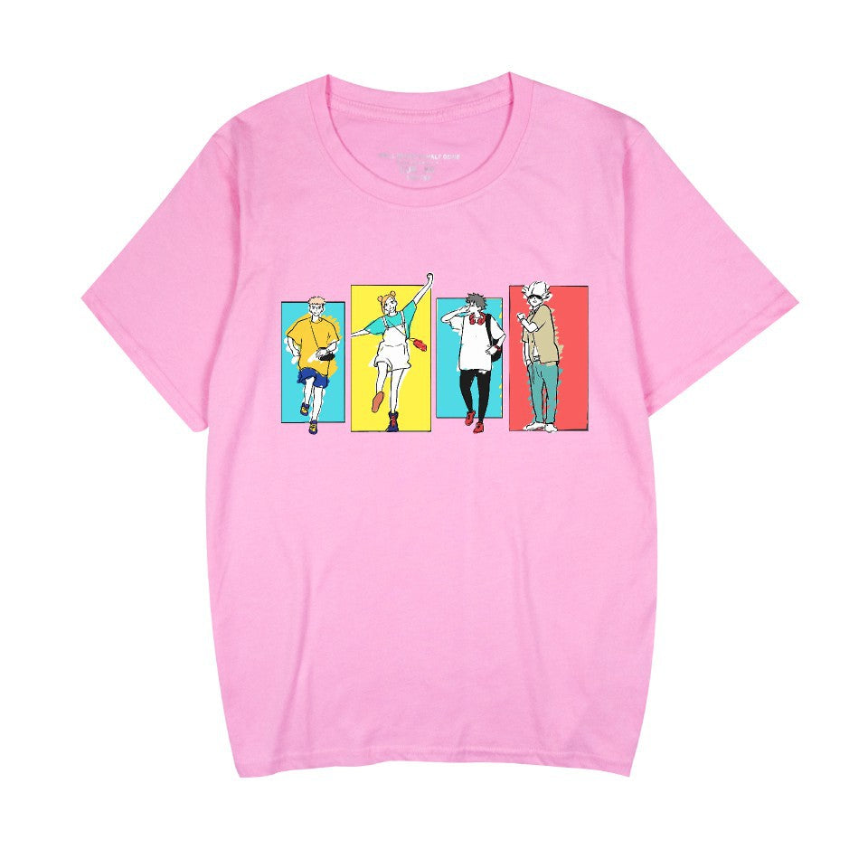 Unisex Anime Pattern Summer Crew Neck T-shirt