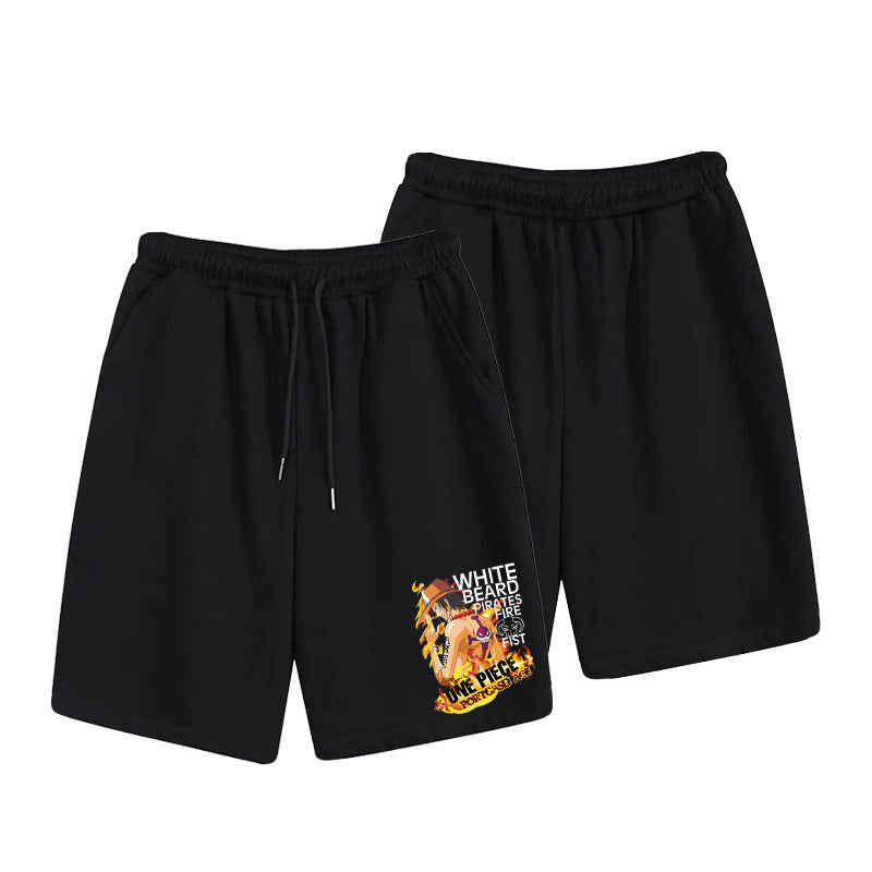 Casual Men's Luffy Print Elastic Loose Shorts