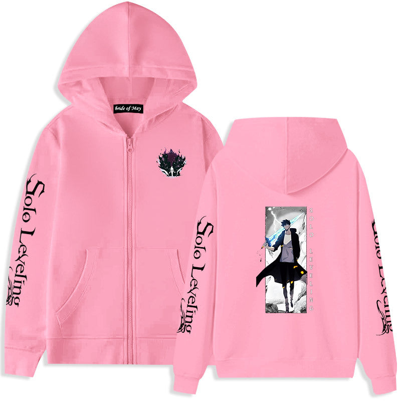 Unisex Anime Printed Loose Zipper Hoodie
