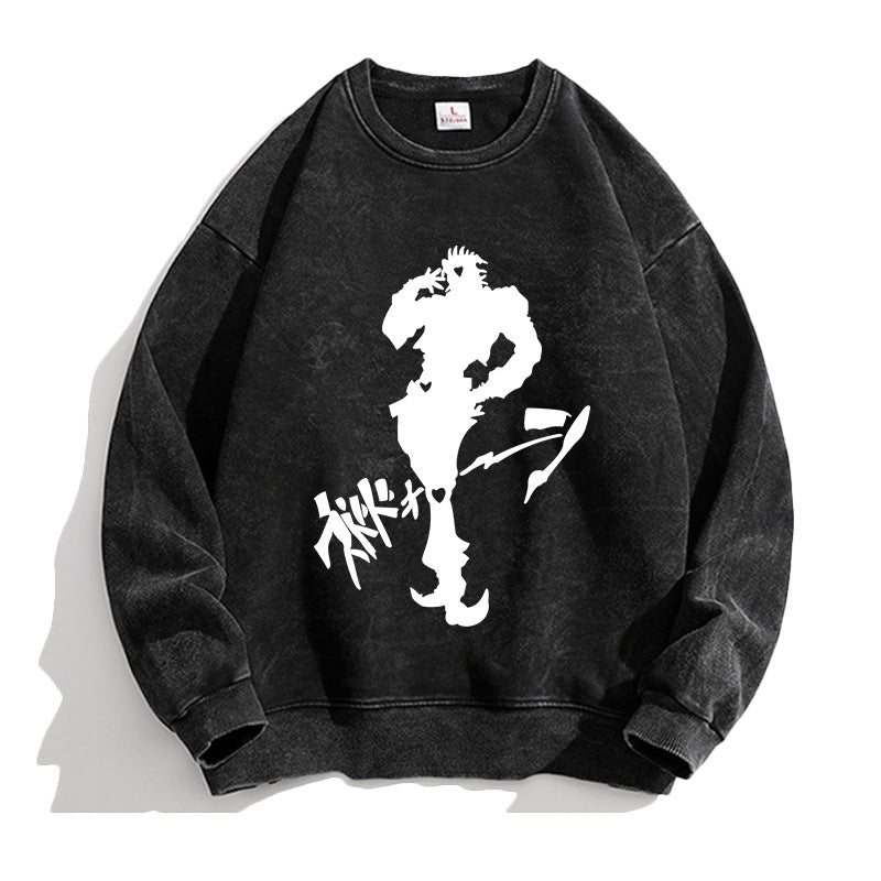 Trendy Unisex JOJO Washed Round Neck Sweatshirt