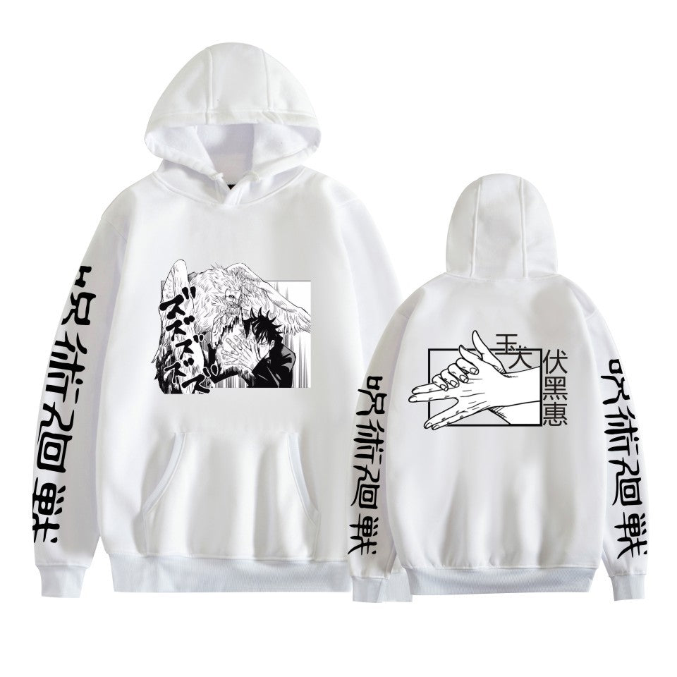 Casual Anime Print Loose Pullover Hoodie