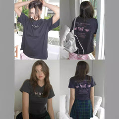 Niche Butterfly Cotton Short-sleeved Top