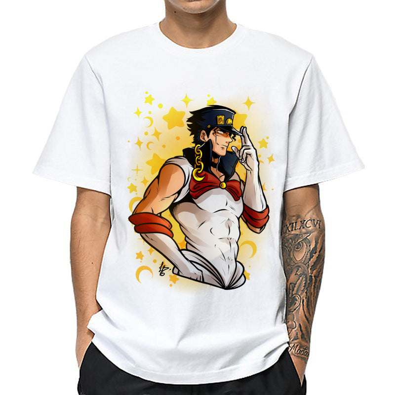 Casual Men's Anime Jojo Print Short Sleeve T-Shirt