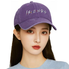 Friends Embroidered Washed Baseball Cap