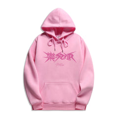 Unisex Kpop Letter Printed Solid Color Hoodie