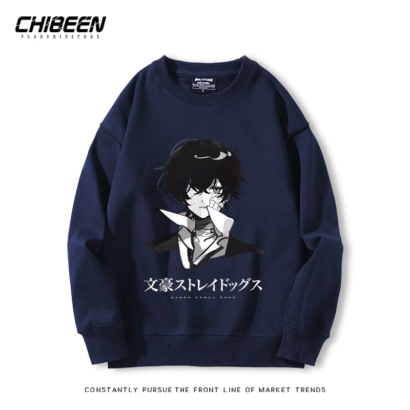 Casual Anime Printed Crew Neck Sweatshirt