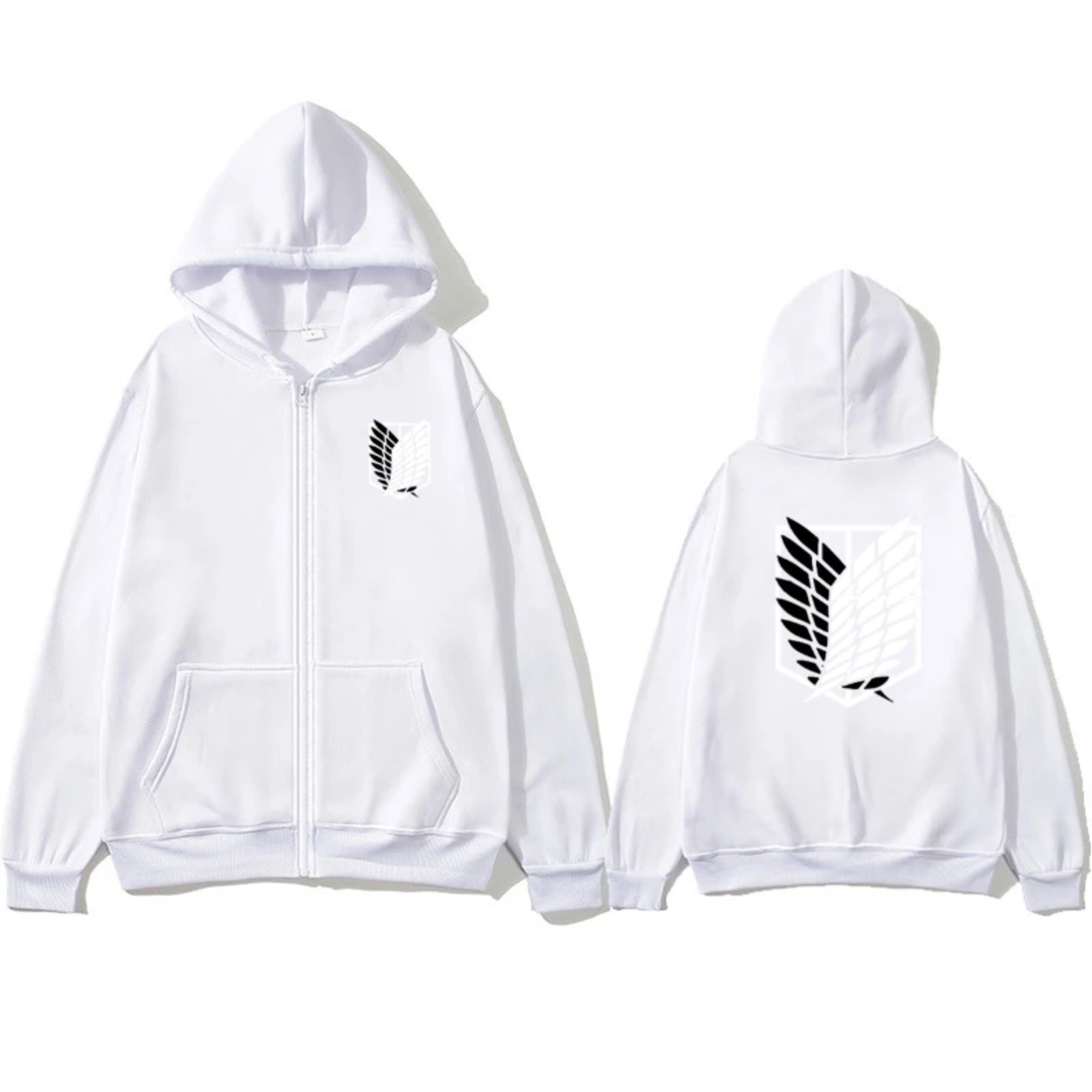 Casual Anime Survey Corps Logo Zipper Hoodie