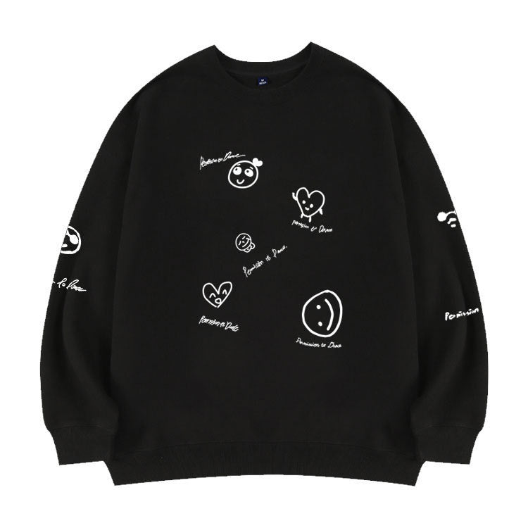 Unisex Kpop Graphic Print Casual Sweatshirt