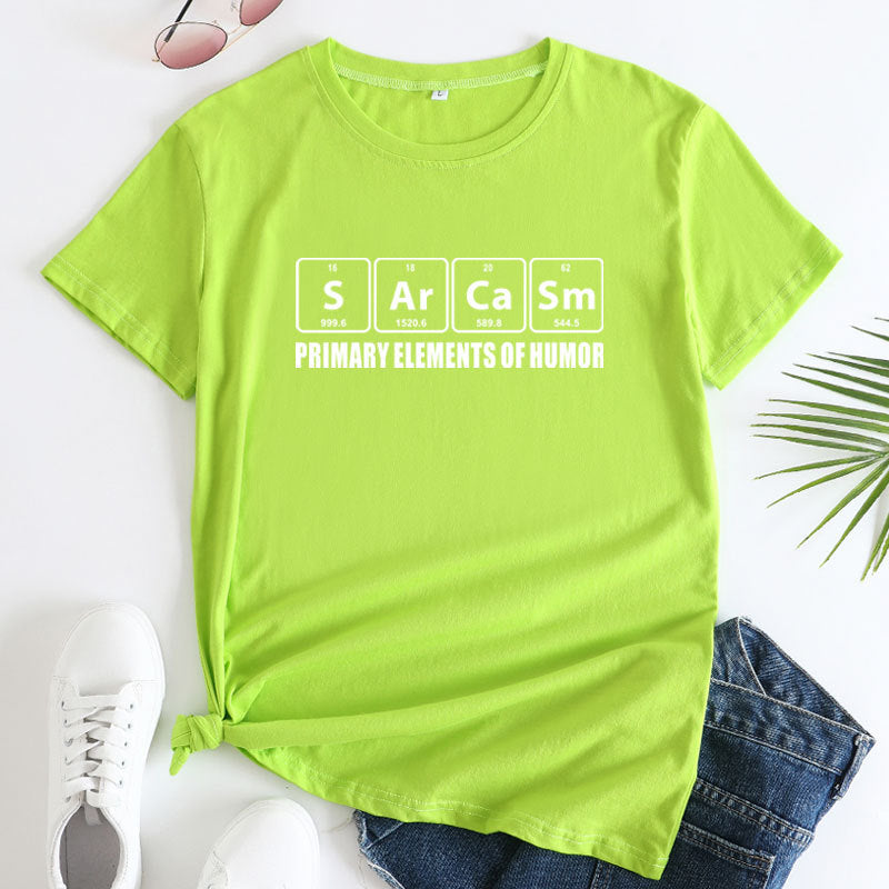 Creative Fun Letter Cotton Women's T-shirt