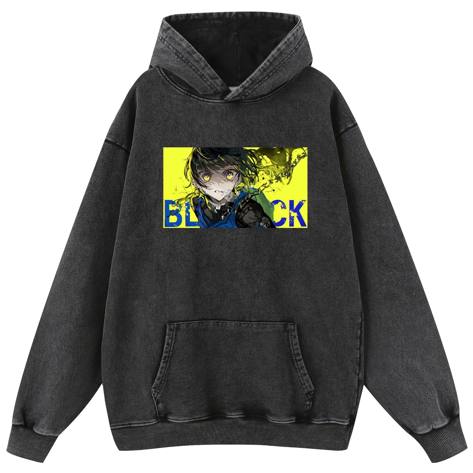 Retro Anime Washed Cotton Loose Hoodie