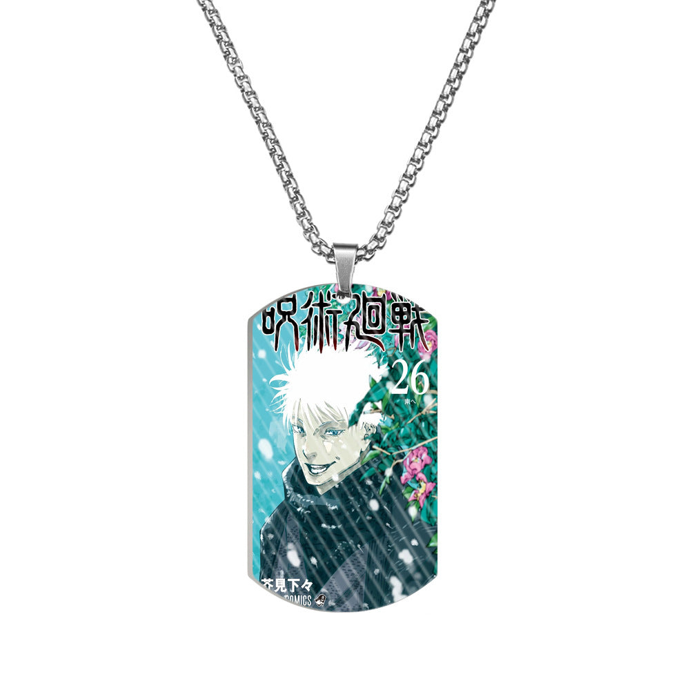 Cool Anime Printed Dog Tag Necklace