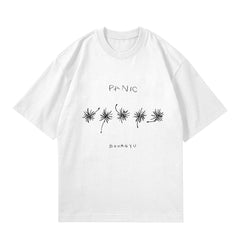 Unisex Kpop Panic Letter T-shirt Top