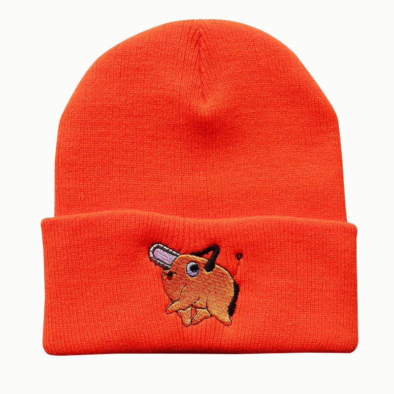 Pochita Anime Embroidery Knitted Hat