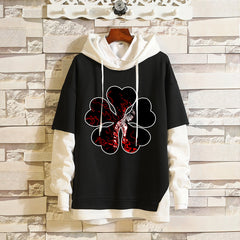 Men's Asta Anime Casual Fake Two-piece Hoodie